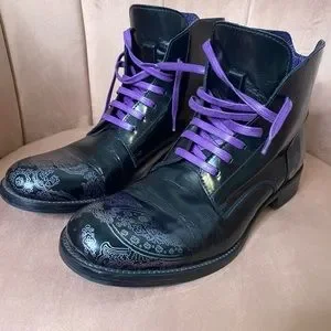 Robert Graham 6 in leeds chukka boots Robert Graham Mens Leeds Chukka Boots Size 10 Purple Lace  main image 2